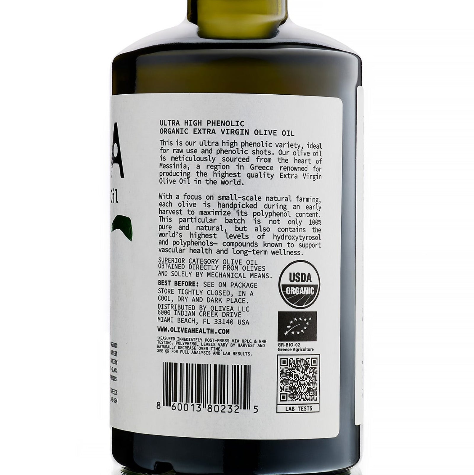 Ultra High Phenolic Extra Virgin Olive Oil — 1,000+ mg/kg Polyphenols