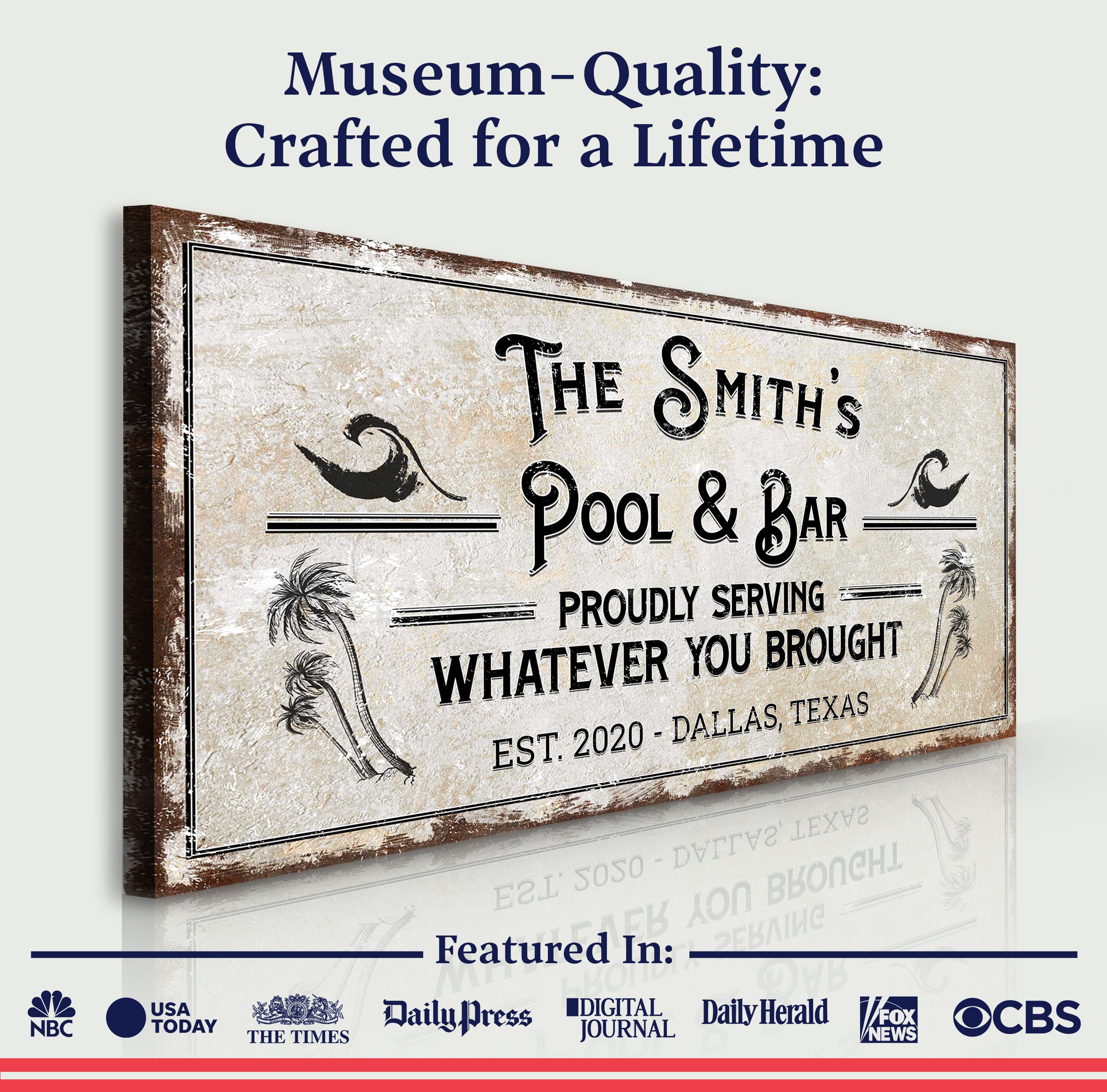 Personalized Rustic Pool Sign
