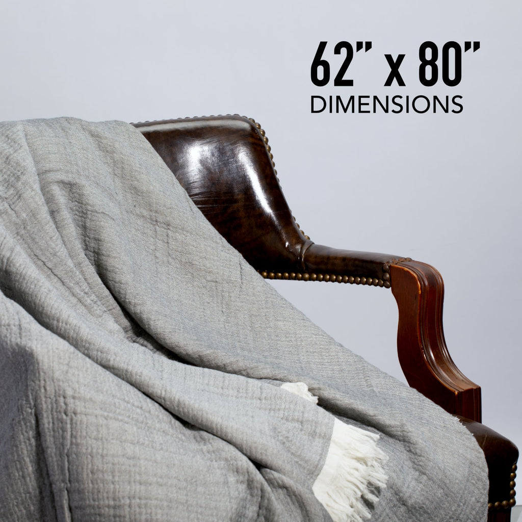 100% Cotton Reversible  Muslin Throw Blankets 60" x 80"