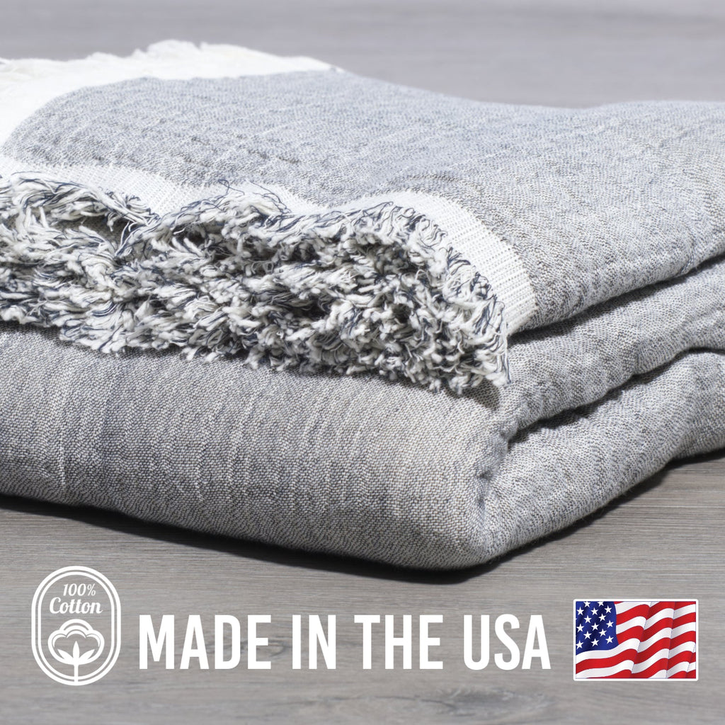 100% Cotton Reversible  Muslin Throw Blankets 60" x 80"