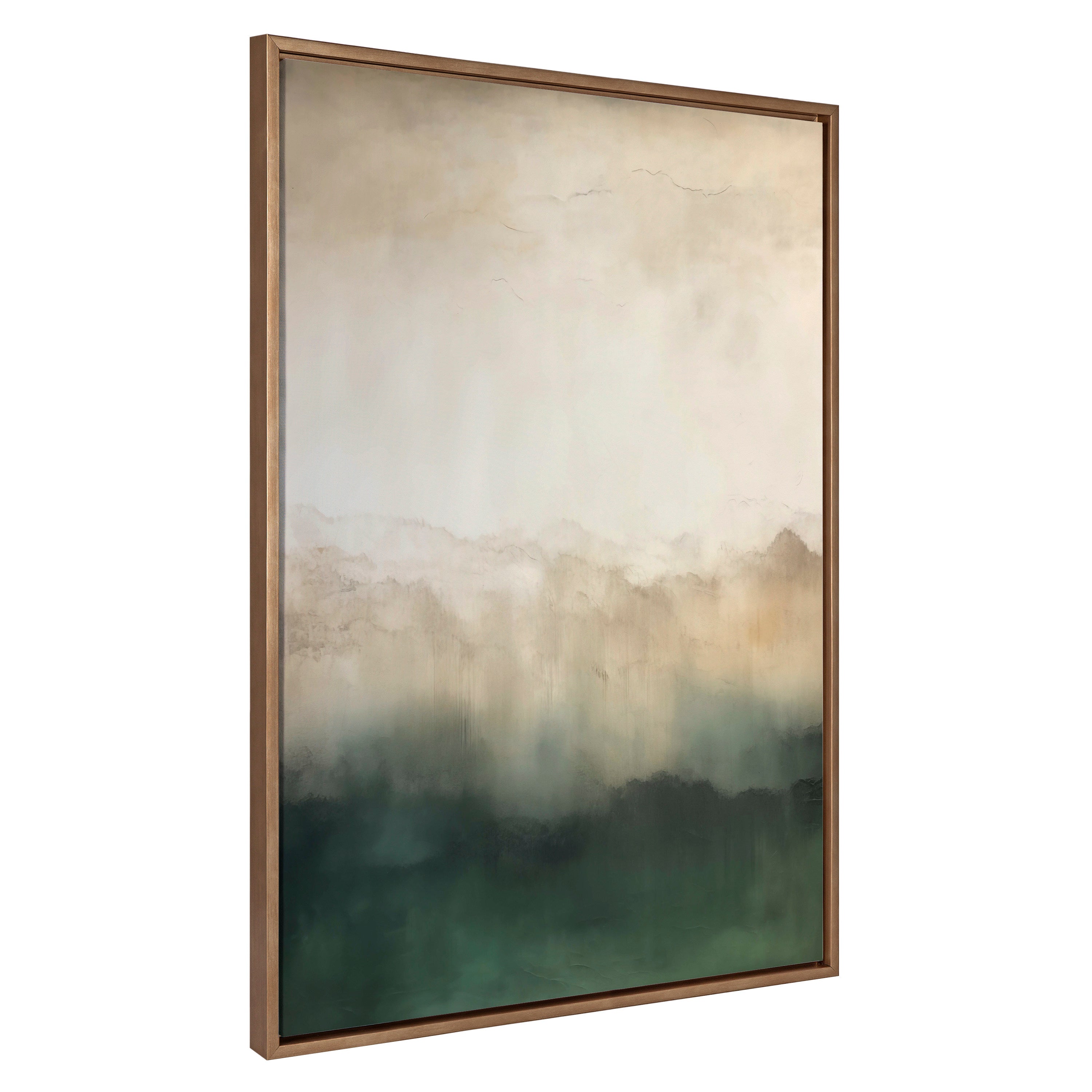 Sylvie Green Mountain Abstract II Framed Canvas by Amy Lighthall