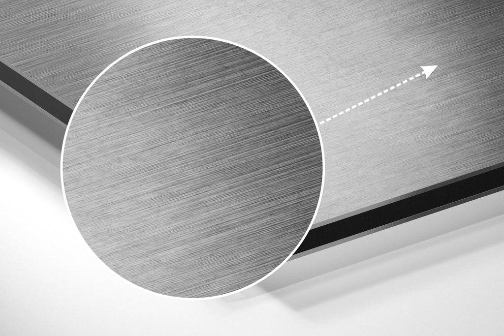 Silhouette Palm Pressed on Foggy Glass Brushed Aluminium Dibond Wall Art