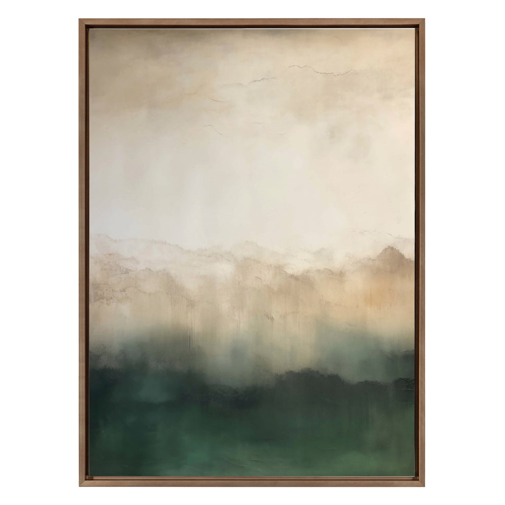 Sylvie Green Mountain Abstract II Framed Canvas by Amy Lighthall