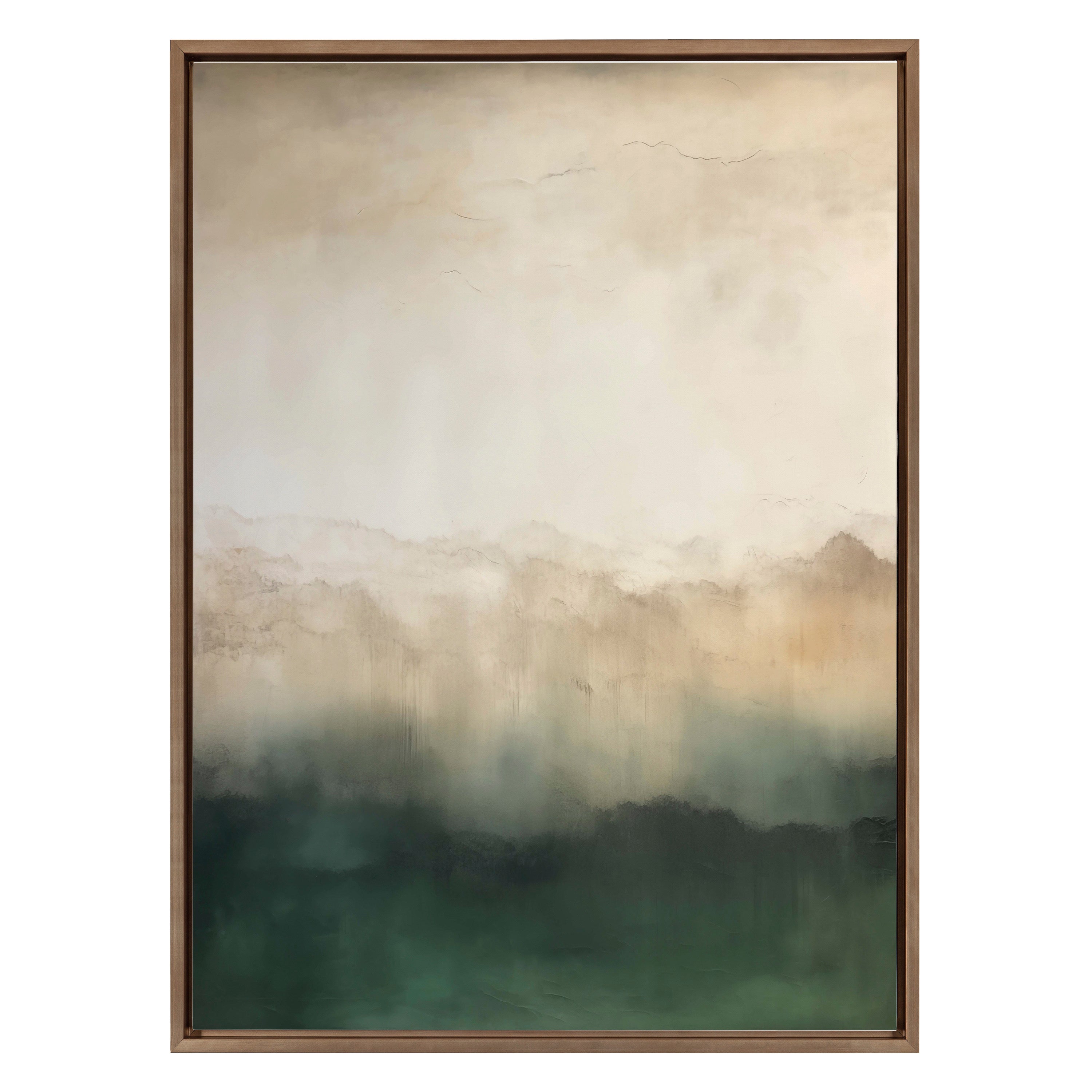 Sylvie Green Mountain Abstract II Framed Canvas by Amy Lighthall