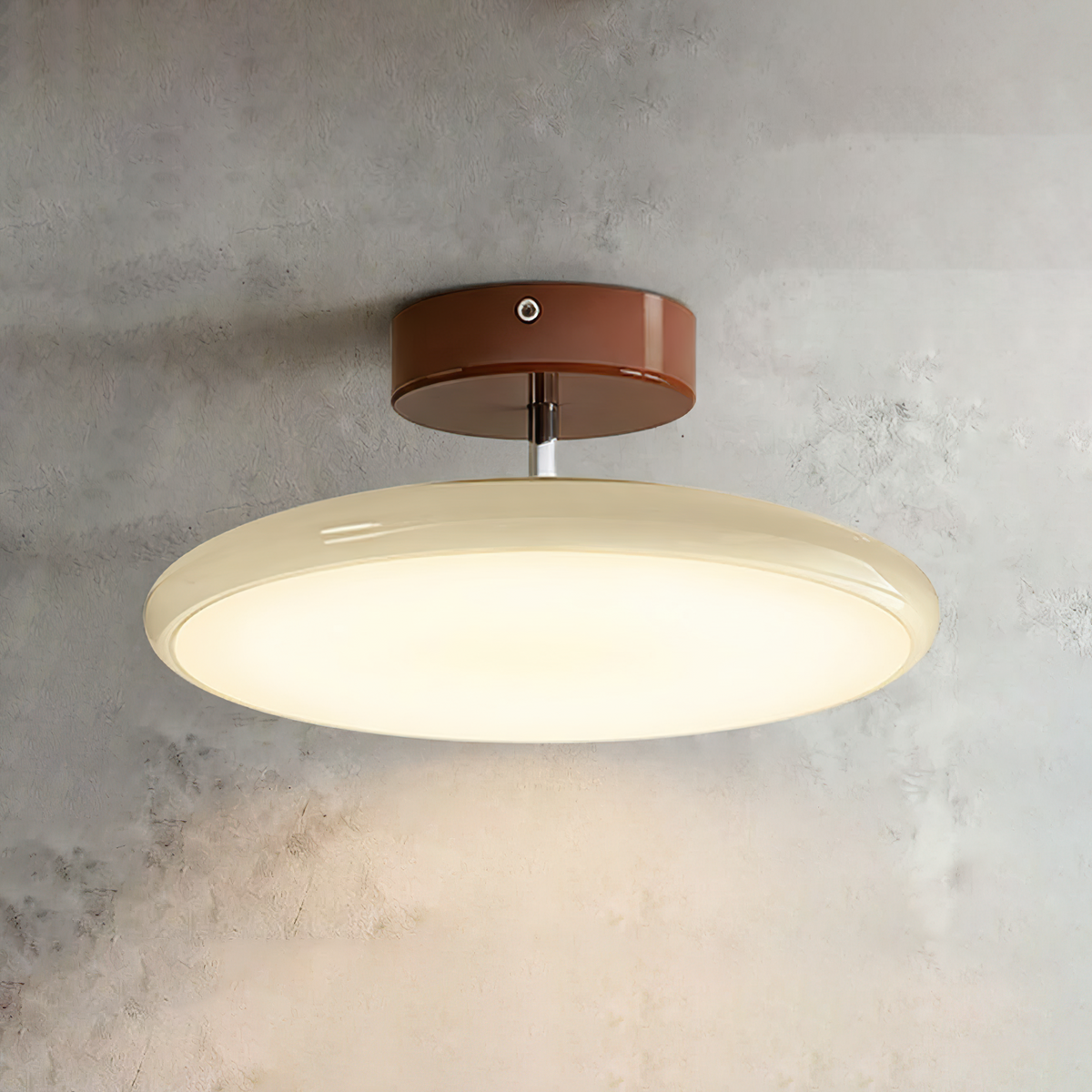 French Retro Cream Saucer Ceiling Lamp