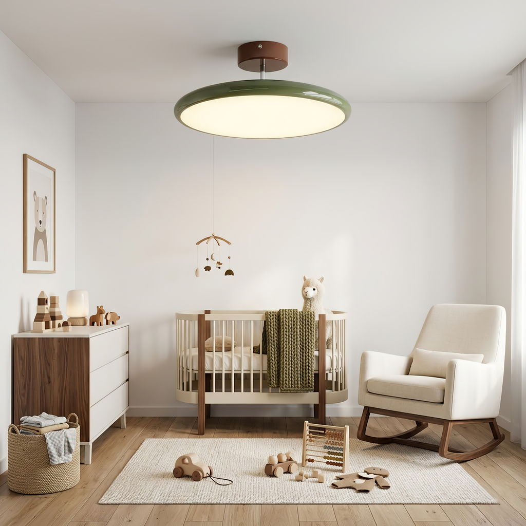 French Retro Cream Saucer Ceiling Lamp