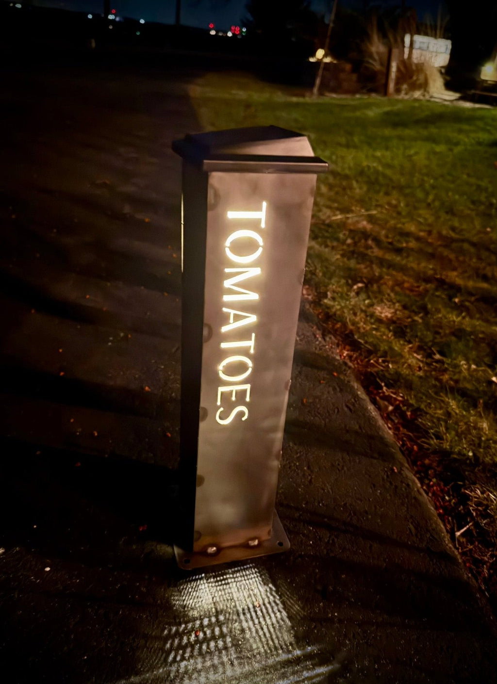 Garden Glow Solar Pillar Light - Steel - Garden Labels