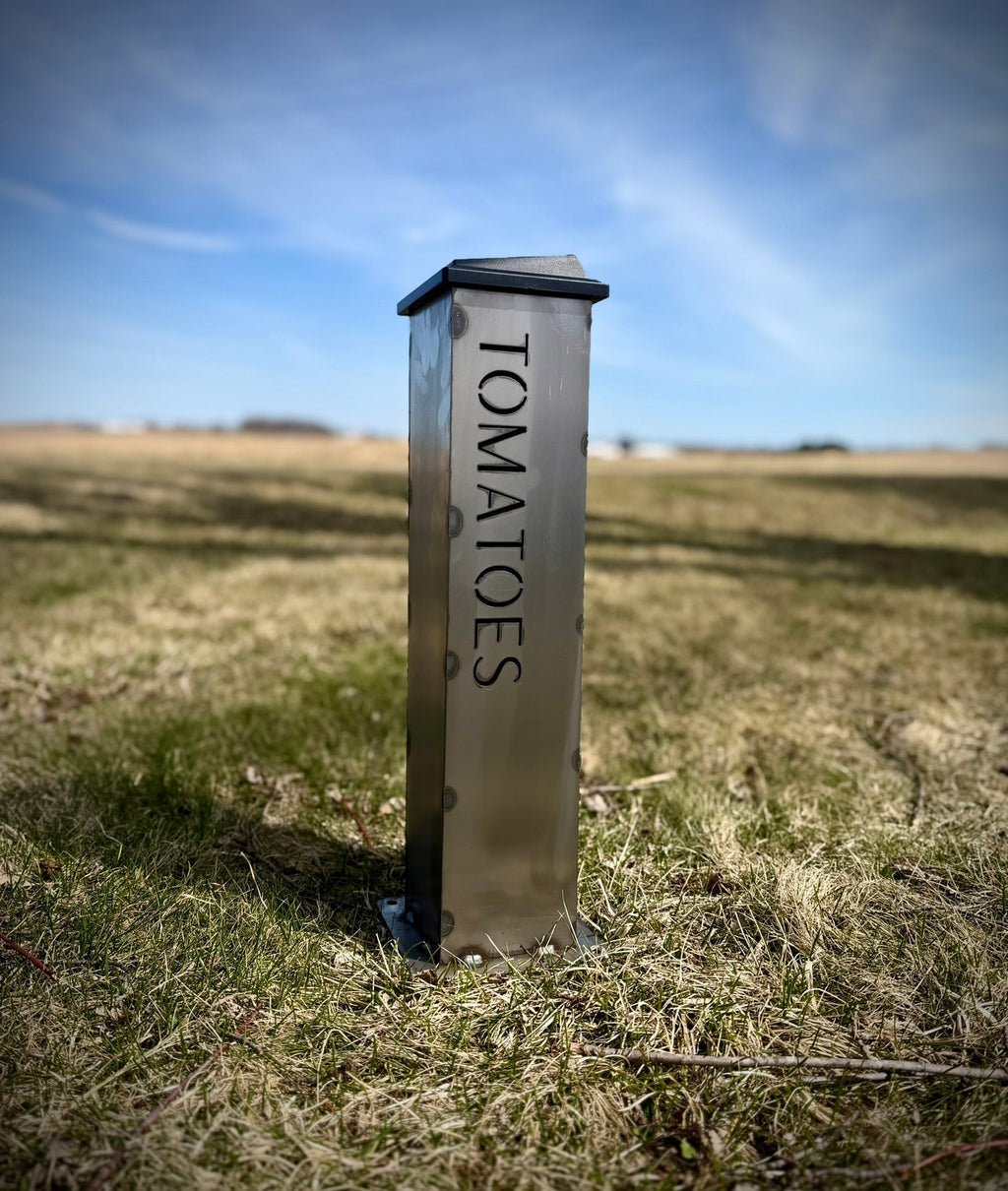 Garden Glow Solar Pillar Light - Steel - Garden Labels