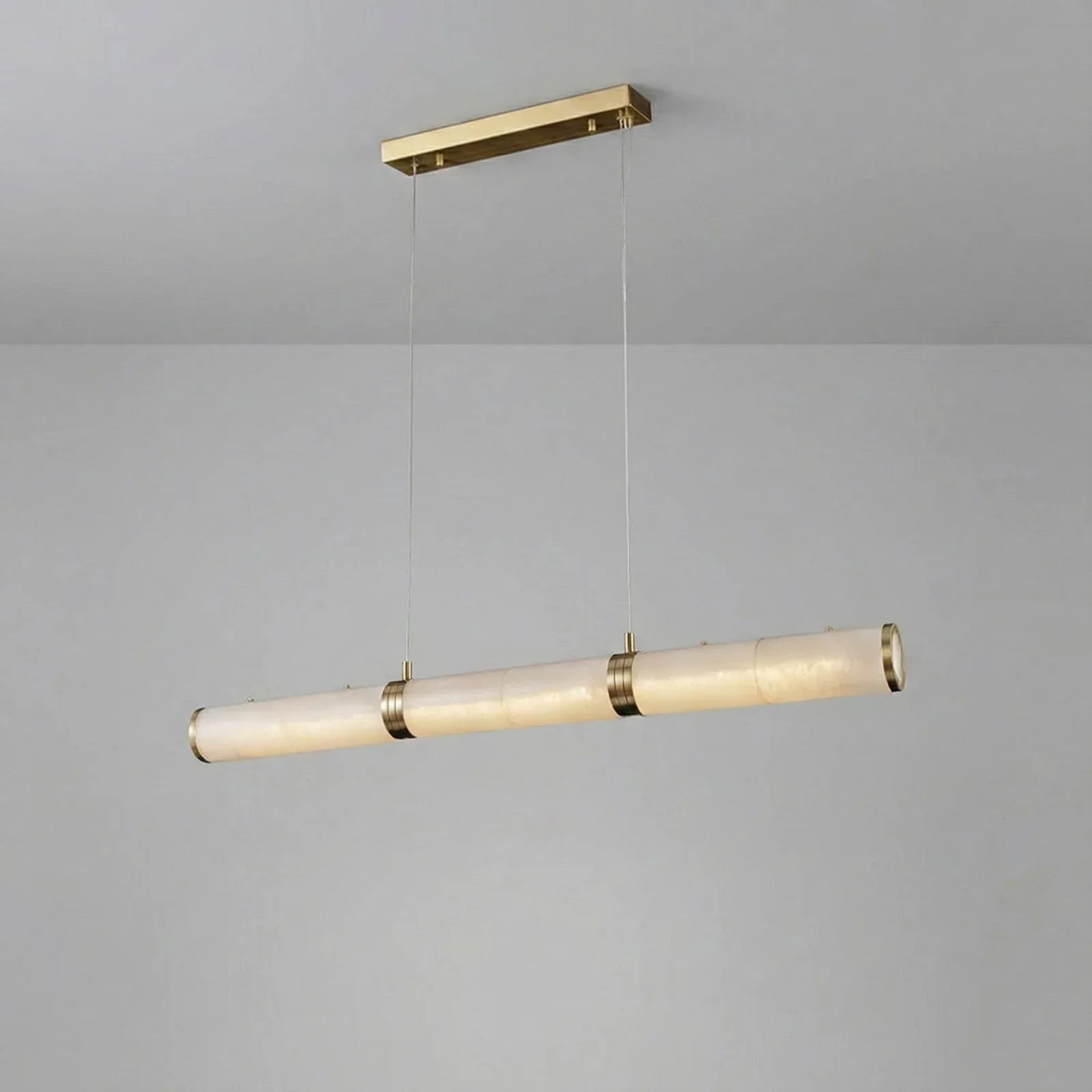 Linear Tubular Alabaster Pendant Light