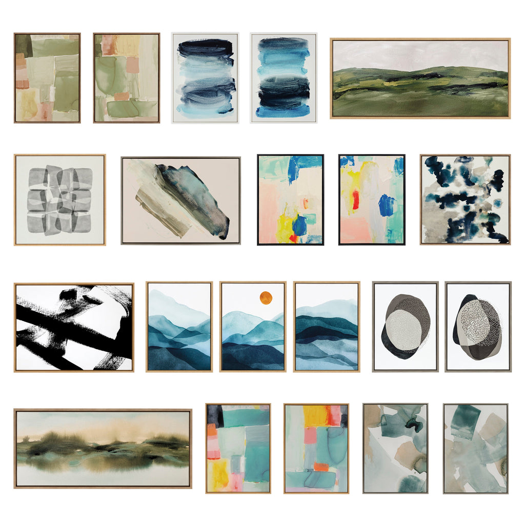 Sylvie Green Mountain Abstract II Framed Canvas by Amy Lighthall