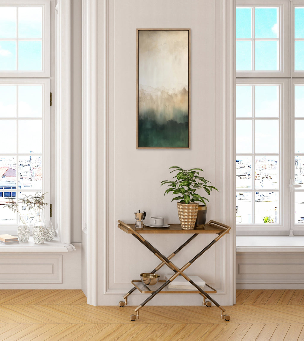 Sylvie Green Mountain Abstract II Framed Canvas by Amy Lighthall