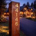 Wide Profile Home Address Solar Pillar - Steel